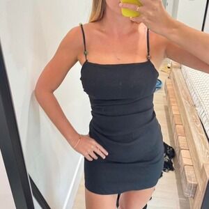 Zara black mini beaded dress